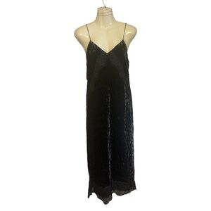Zara TRF Collection Leopard Print Crushed Velvet and Lace Maxi Dress Size XS